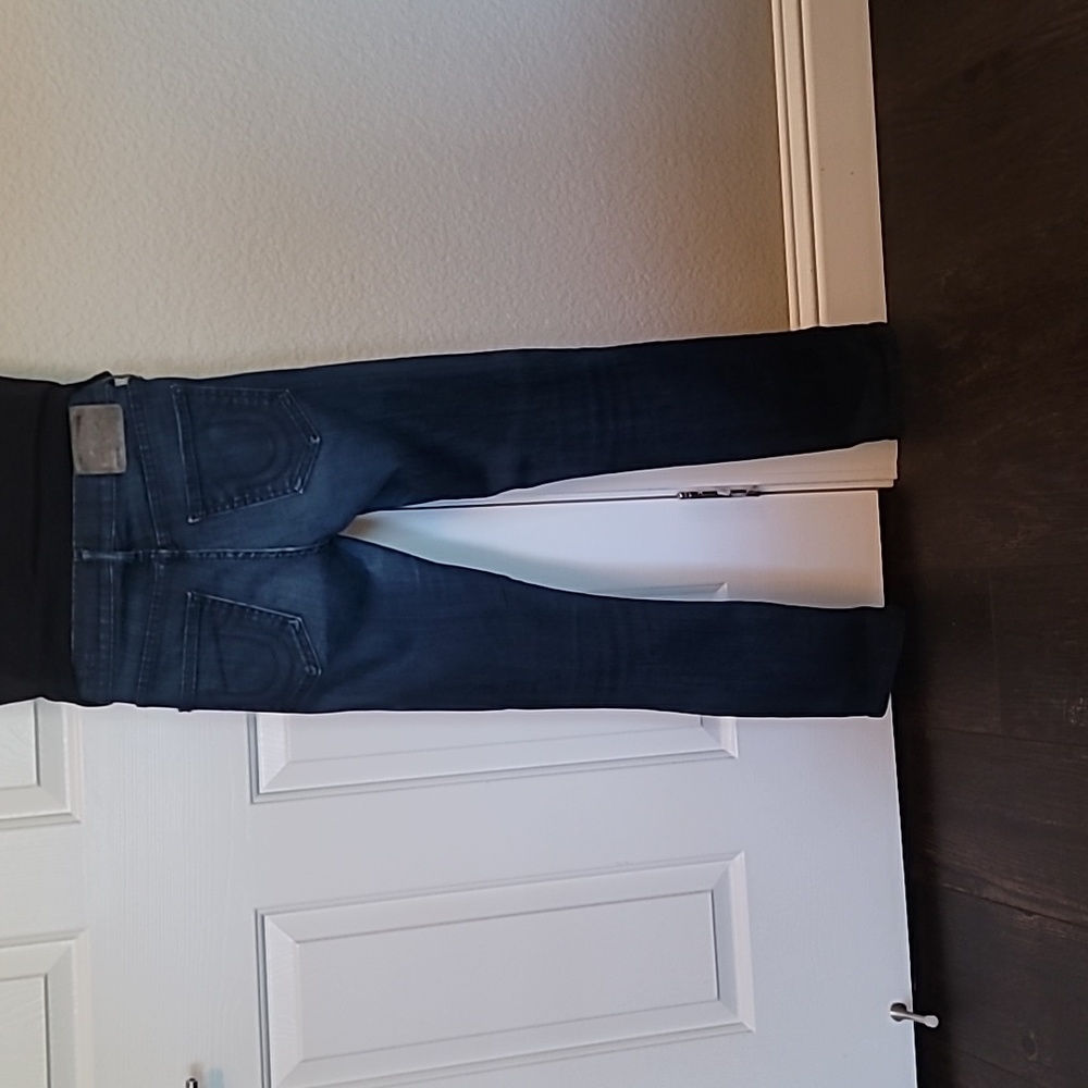 True Religion Dark Wash Jeans(Hemmed) - Picture 2 of 3